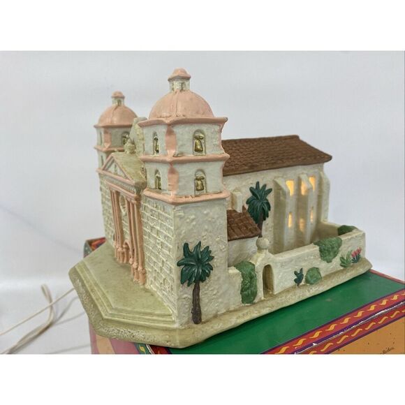 Santa Barbara Mission Ceramic Lighted Village House Midwest Cannon Falls w Box - Picture 3 of 8